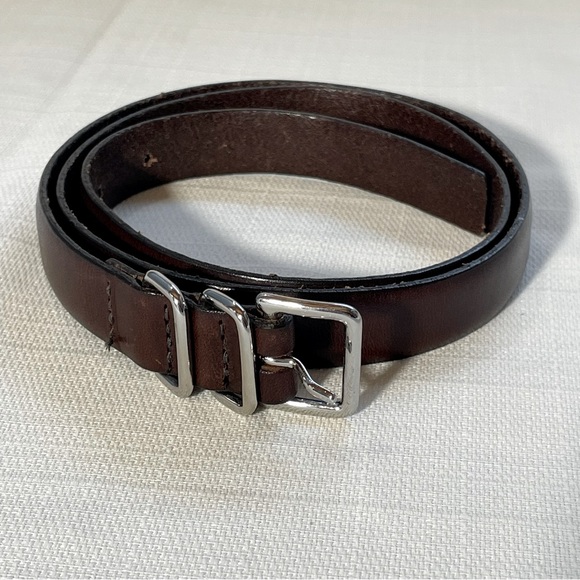J Crew Double Loop Leather Belt - Picture 1 of 11